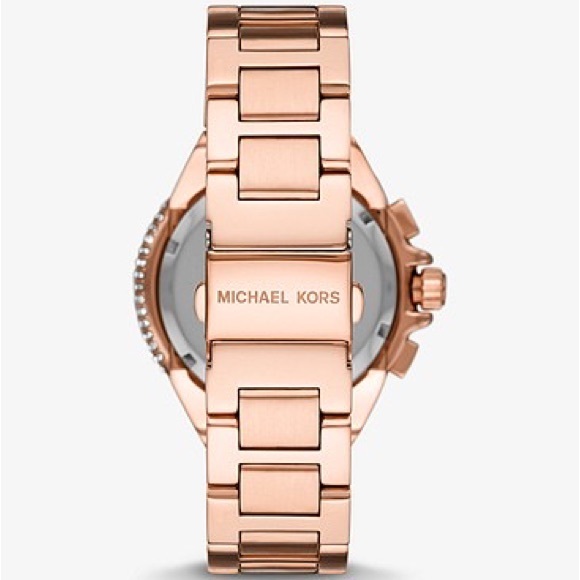 Michael Kors Oversized Camille Pavé Rose Gold-Tone Chronograph Stopwatch - Picture 3 of 8